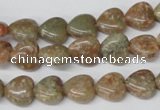 CHG14 15.5 inches 10*10mm heart New unakite gemstone beads wholesale