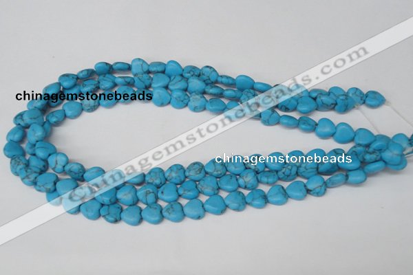 CHG15 15.5 inches 10*10mm heart turquoise gemstone beads wholesale