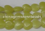 CHG16 15.5 inches 10*10mm heart lemon jade gemstone beads wholesale