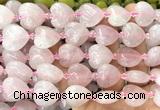 CHG201 15 inches 20mm heart rose quartz beads wholesale