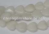 CHG23 15.5 inches 10*10mm heart white jade gemstone beads wholesale