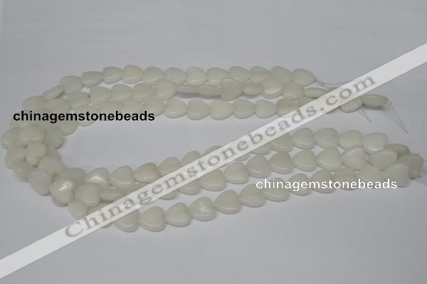 CHG23 15.5 inches 10*10mm heart white jade gemstone beads wholesale