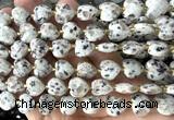 CHG314 15 inches 12mm faceted heart sesame jasper beads