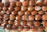 CHG317 15 inches 12mm faceted heart red jasper beads