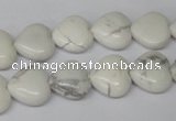 CHG32 15.5 inches 12*12mm heart white howlite turquoise beads wholesale