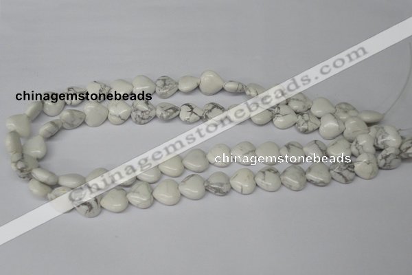 CHG32 15.5 inches 12*12mm heart white howlite turquoise beads wholesale