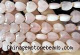 CHG351 15 inches 14mm faceted heart rose quartz beads wholesale