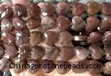 CHG358 15 inches 14mm faceted heart purple aventurine jade beads