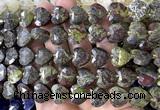 CHG362 15 inches 14mm faceted heart dragon blood jasper beads