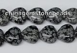 CHG37 15.5 inches 12*12mm heart snowflake obsidian beads wholesale