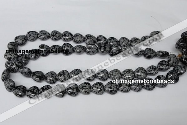 CHG37 15.5 inches 12*12mm heart snowflake obsidian beads wholesale