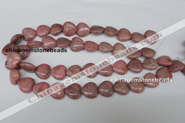 CHG42 15.5 inches 14*14mm heart rhodochrosite beads wholesale