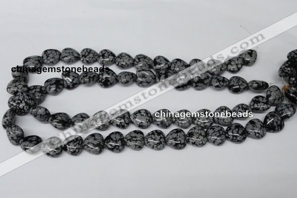 CHG50 15.5 inches 14*14mm heart snowflake obsidian beads wholesale