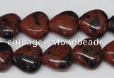 CHG51 15.5 inches 14*14mm heart mahogany obsidian beads wholesale