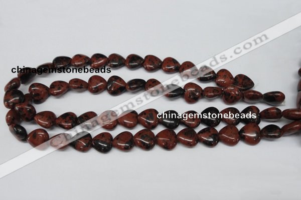 CHG51 15.5 inches 14*14mm heart mahogany obsidian beads wholesale