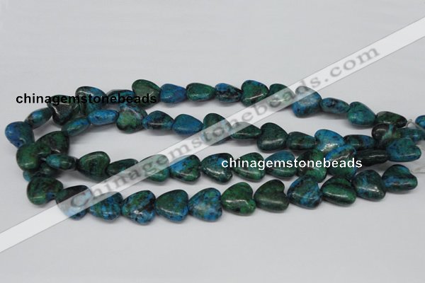 CHG61 15.5 inches 16*16mm heart dyed chrysocolla beads wholesale