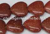 CHG70 15.5 inches 18*18mm heart goldstone beads wholesale