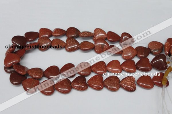 CHG70 15.5 inches 18*18mm heart goldstone beads wholesale