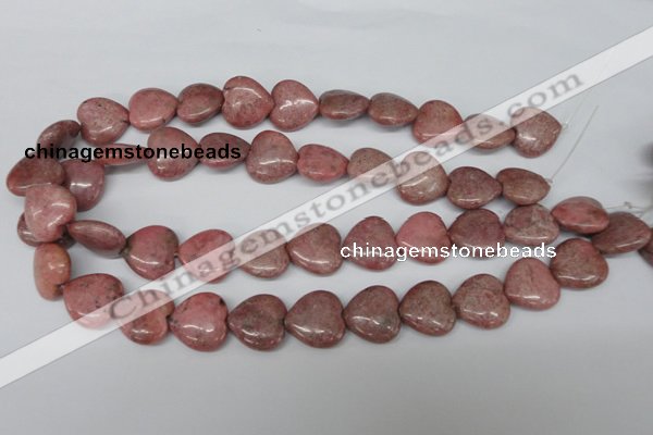 CHG71 15.5 inches 18*18mm heart rhodochrosite beads wholesale