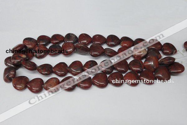 CHG73 15.5 inches 18*18mm heart brecciated jasper beads wholesale