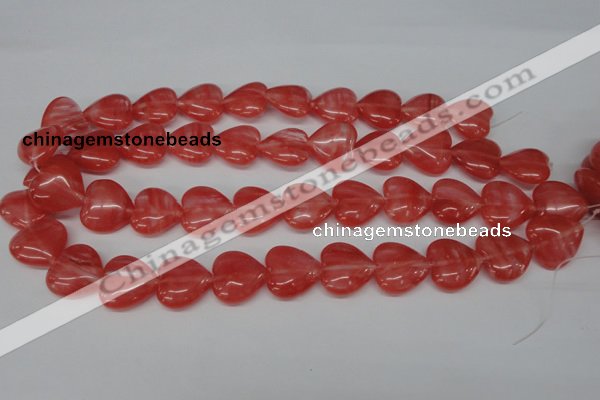 CHG74 15.5 inches 18*18mm heart cherry quartz beads wholesale