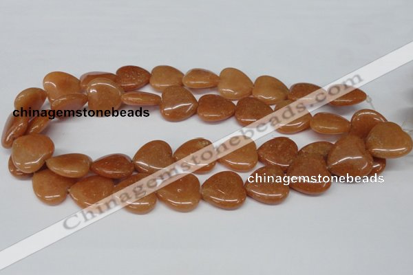 CHG81 15.5 inches 20*20mm heart red aventurine beads wholesale