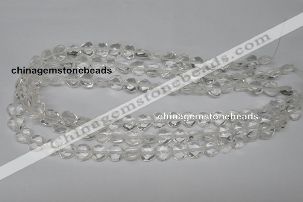 CHG92 15.5 inches 10*10mm faceted heart white crystal beads wholesale