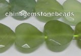 CHG96 15.5 inches 18*18mm faceted heart New jade beads wholesale