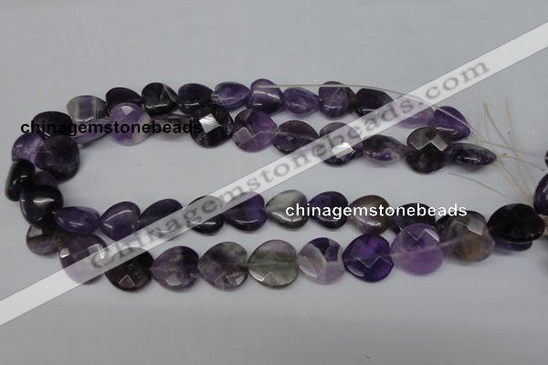 CHG97 15.5 inches 18*18mm faceted heart amethyst beads wholesale