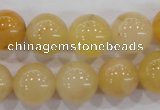 CHJ06 15.5 inches 14mm round honey jade stone beads wholesale