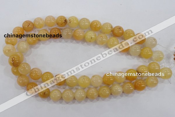 CHJ06 15.5 inches 14mm round honey jade stone beads wholesale