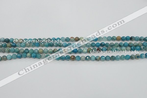 CHM210 15.5 inches 4mm faceted round blue hemimorphite beads