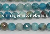 CHM211 15.5 inches 6mm faceted round blue hemimorphite beads