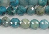 CHM213 15.5 inches 10mm faceted round blue hemimorphite beads