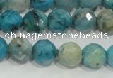 CHM214 15.5 inches 12mm faceted round blue hemimorphite beads