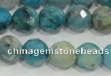 CHM215 15.5 inches 14mm faceted round blue hemimorphite beads