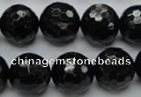 CHS06 15.5 inches 16mm faceted round natural hypersthene gemstone beads