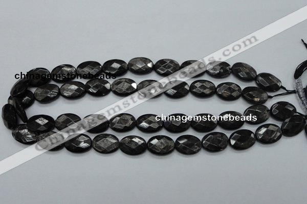 CHS07 15.5 inches 13*18mm faceted oval natural hypersthene gemstone beads