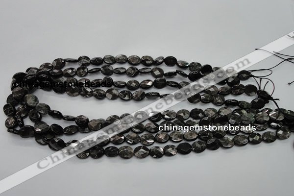 CHS11 15.5 inches 8*10mm faceted oval natural hypersthene beads