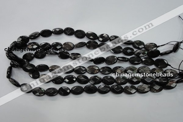 CHS14 15.5 inches 10*14mm faceted oval natural hypersthene beads
