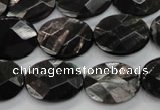 CHS15 15.5 inches 15*20mm faceted oval natural hypersthene beads