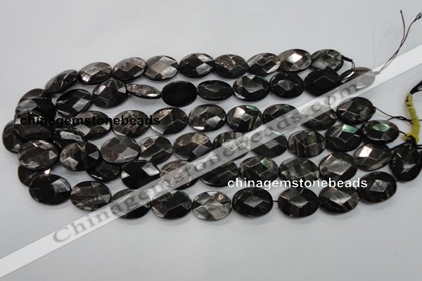 CHS15 15.5 inches 15*20mm faceted oval natural hypersthene beads