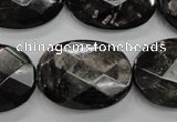 CHS16 15.5 inches 22*30mm faceted oval natural hypersthene beads