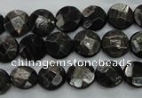 CHS17 15.5 inches 10mm faceted coin natural hypersthene beads