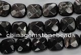 CHS25 15.5 inches 10*10mm faceted square natural hypersthene beads