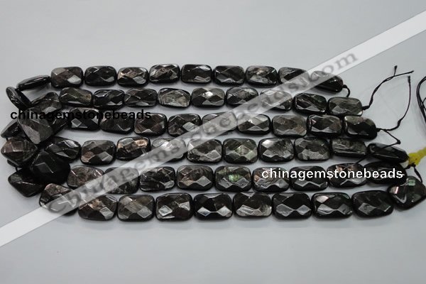 CHS37 15.5 inches 13*18mm faceted rectangle natural hypersthene beads