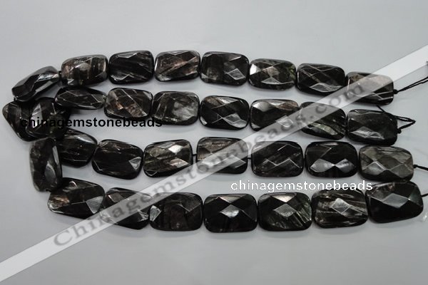 CHS39 15.5 inches 18*25mm faceted rectangle natural hypersthene beads