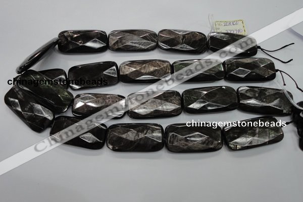 CHS40 15.5 inches 20*40mm faceted rectangle natural hypersthene beads