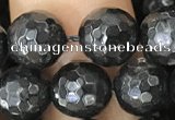 CHS45 15.5 inches 8mm faceted round natural hypersthene beads