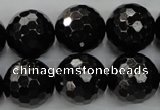 CHS50 15.5 inches 18mm faceted round natural hypersthene beads